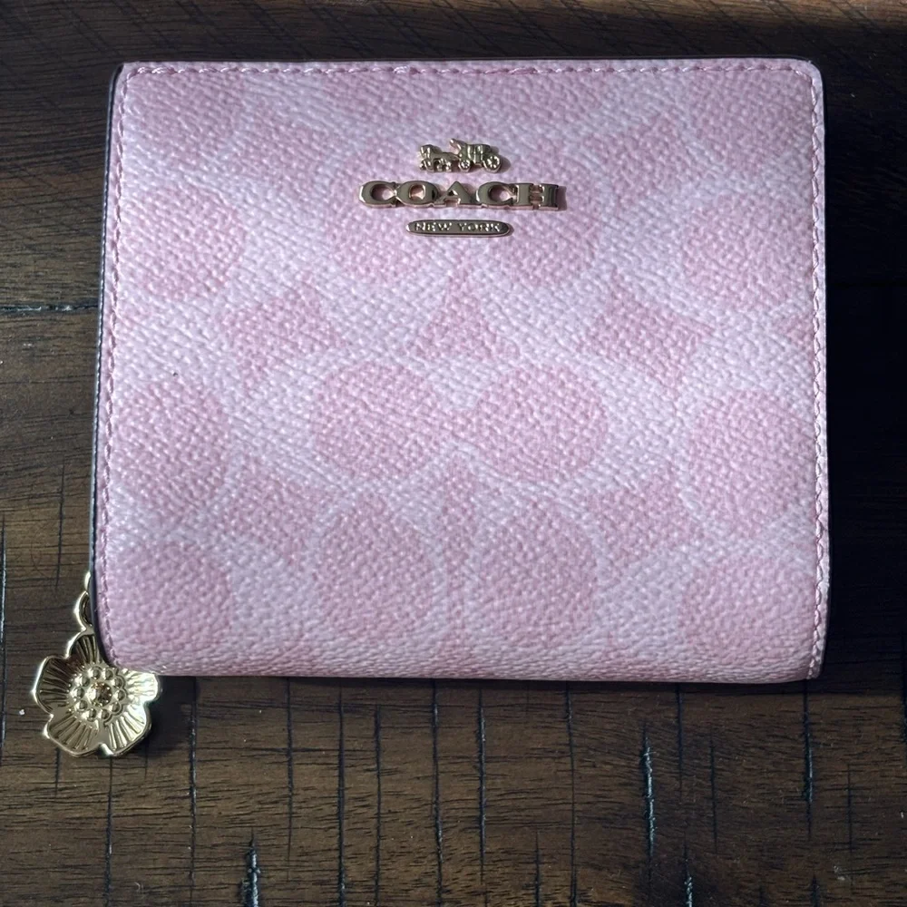 Coach Powder Pink and Brown Signature Satchel Medium Rowan and Snap Wallet NWT - Picture 7 of 9